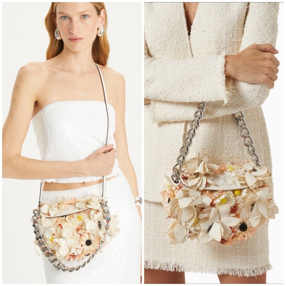 TORY BURCH Mini Fleming Soft Floral Embellished Bag in Canvas - Picture 2 of 10